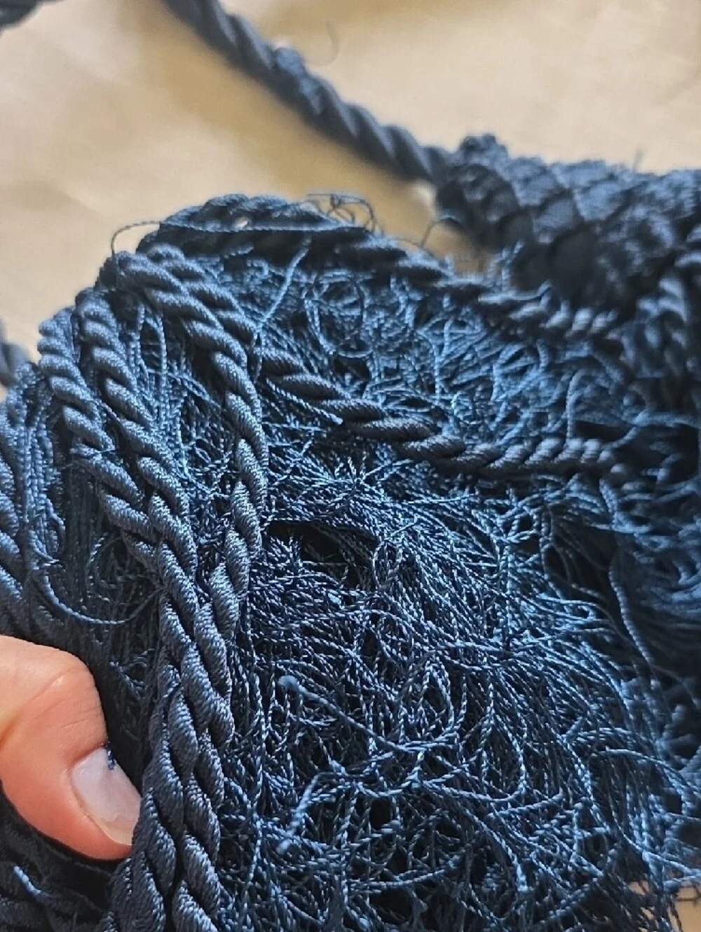 Navy Blue Decorative Tassel Rope Tieback
